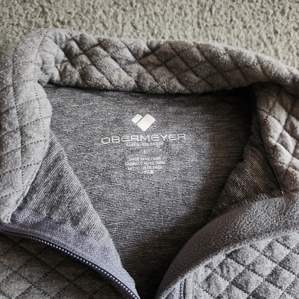 OBERMEYER Kids Superior Gear Zip Top Large Gray Quilted Aspen Colorado Ski - Picture 6 of 9